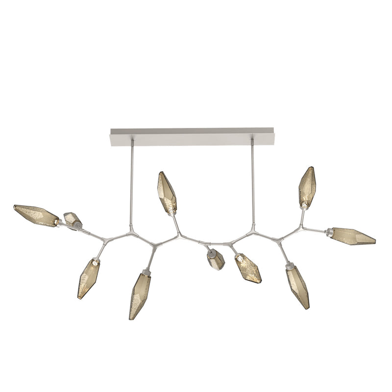 Rock Crystal Modern Branch Chandelier By Hammerton, Size: Large, Color: Chilled Bronze, Finish: Metallic Beige Silver