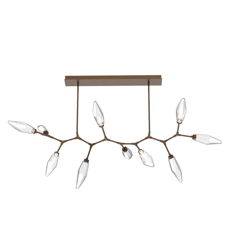 Rock Crystal Modern Branch Chandelier By Hammerton, Size: Large, Color: Chilled Bronze, Finish: Flat Bronze