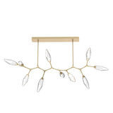 Rock Crystal Modern Branch Chandelier By Hammerton, Size: Large, Color: Chilled Clear, Finish: Gilded Brass