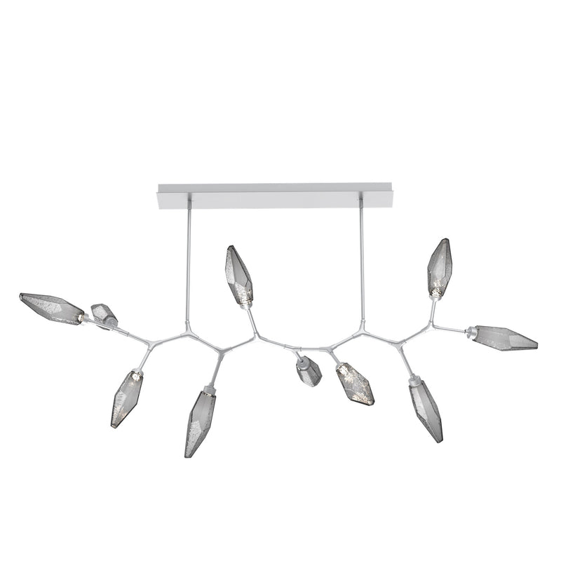 Rock Crystal Modern Branch Chandelier By Hammerton, Size: Large, Color: Chilled Smoke, Finish: Classic Silver