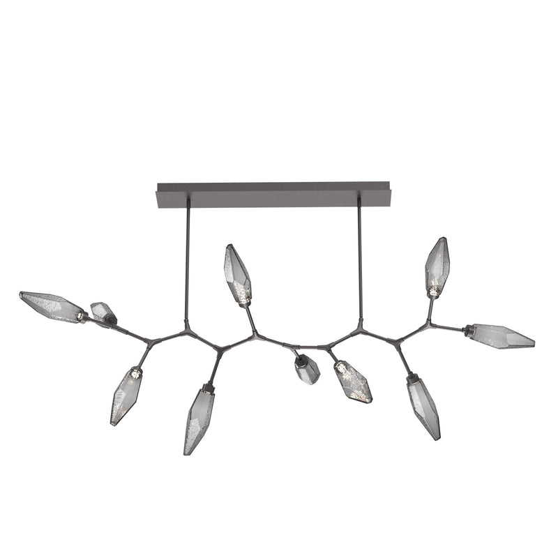 Rock Crystal Modern Branch Chandelier By Hammerton, Size: Large, Color: Chilled Smoke, Finish: Graphite