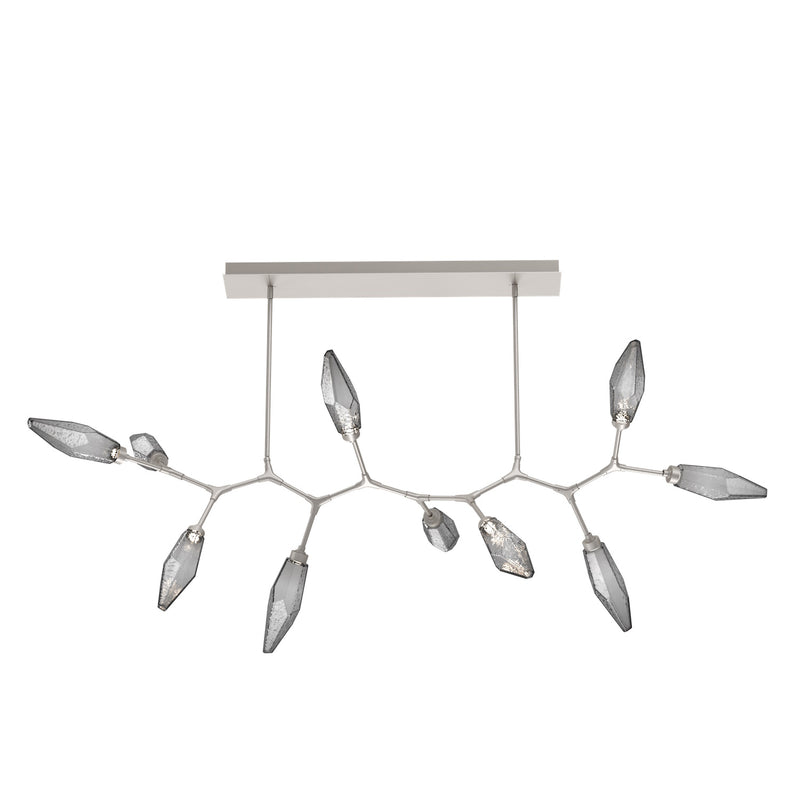 Rock Crystal Modern Branch Chandelier By Hammerton, Size: Large, Color: Chilled Smoke, Finish: Metallic Beige Silver