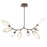 Rock Crystal Modern Branch Chandelier By Hammerton, Size: Medium, Color: Chilled Amber, Finish: Flat Bronze