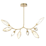 Rock Crystal Modern Branch Chandelier By Hammerton, Size: Medium, Color: Chilled Amber, Finish: Gilded Brass