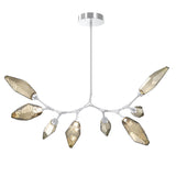 Rock Crystal Modern Branch Chandelier By Hammerton, Size: Medium, Color: Chilled Bronze, Finish: Classic silver