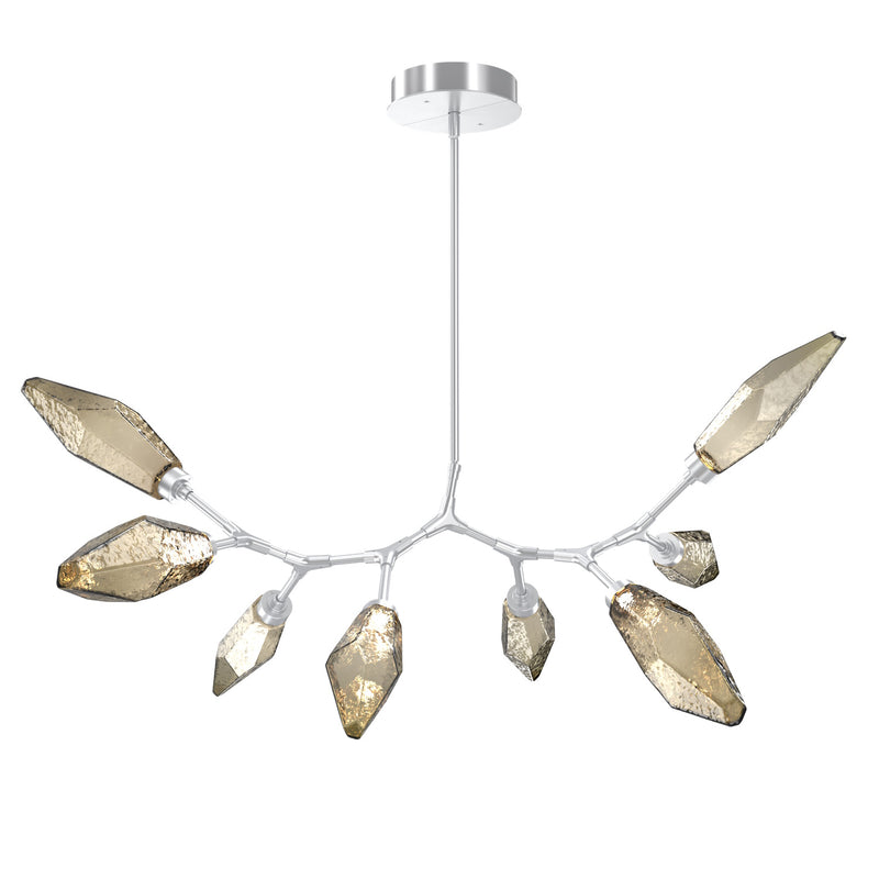 Rock Crystal Modern Branch Chandelier By Hammerton, Size: Medium, Color: Chilled Bronze, Finish: Classic silver