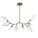 Rock Crystal Modern Branch Chandelier By Hammerton, Size: Medium, Color: Chilled Clear, Finish: Burnished Bronze