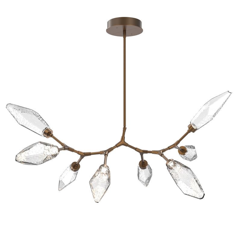 Rock Crystal Modern Branch Chandelier By Hammerton, Size: Medium, Color: Chilled Clear, Finish: Flat Bronze