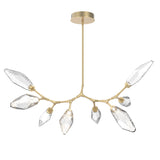 Rock Crystal Modern Branch Chandelier By Hammerton, Size: Medium, Color: Chilled Clear, Finish: Gilded Brass