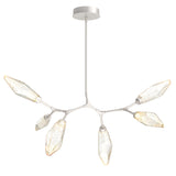 Rock Crystal Modern Branch Chandelier By Hammerton, Size: Small, Color: Chilled Amber, Finish: Metallic Beige Silver
