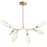 Rock Crystal Modern Branch Chandelier By Hammerton, Size: Small, Color: Chilled Amber, Finish: Novel Brass