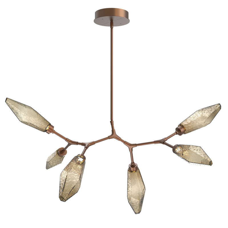 Rock Crystal Modern Branch Chandelier By Hammerton, Size: Small, Color: Chilled Bronze, Finish: Burnished Bronze