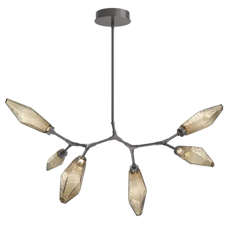 Rock Crystal Modern Branch Chandelier By Hammerton, Size: Small, Color: Chilled Bronze, Finish: Graphite