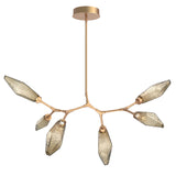 Rock Crystal Modern Branch Chandelier By Hammerton, Size: Small, Color: Chilled Bronze, Finish: Novel Brass