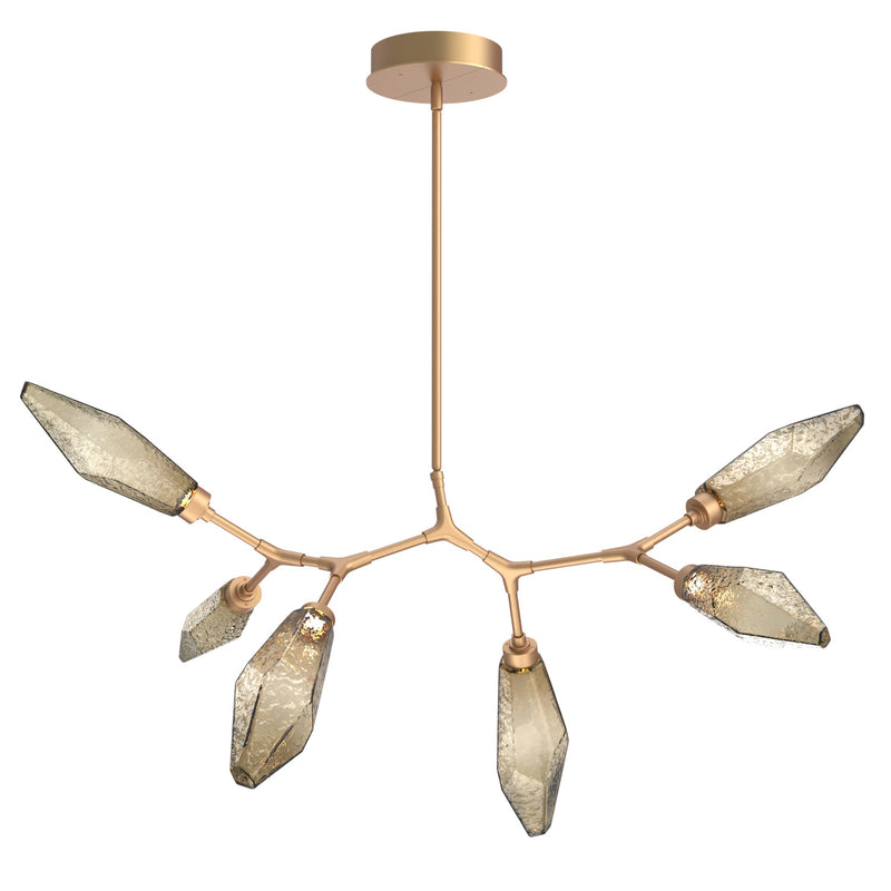 Rock Crystal Modern Branch Chandelier By Hammerton, Size: Small, Color: Chilled Bronze, Finish: Novel Brass
