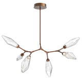 Rock Crystal Modern Branch Chandelier By Hammerton, Size: Small, Color: Chilled Clear, Finish: Burnished Bronze