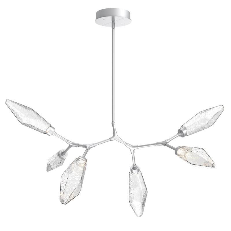 Rock Crystal Modern Branch Chandelier By Hammerton, Size: Small, Color: Chilled Clear, Finish: Classic Silver