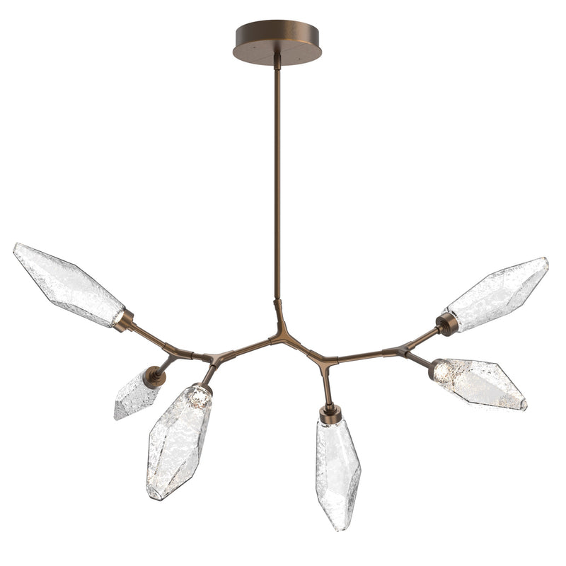 Rock Crystal Modern Branch Chandelier By Hammerton, Size: Small, Color: Chilled Clear, Finish: Flat Bronze 
