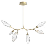 Rock Crystal Modern Branch Chandelier By Hammerton, Size: Small, Color: Chilled Clear, Finish: Gilded Brass