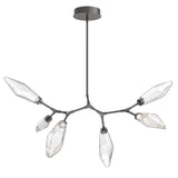 Rock Crystal Modern Branch Chandelier By Hammerton, Size: Small, Color: Chilled Clear, Finish: Graphite