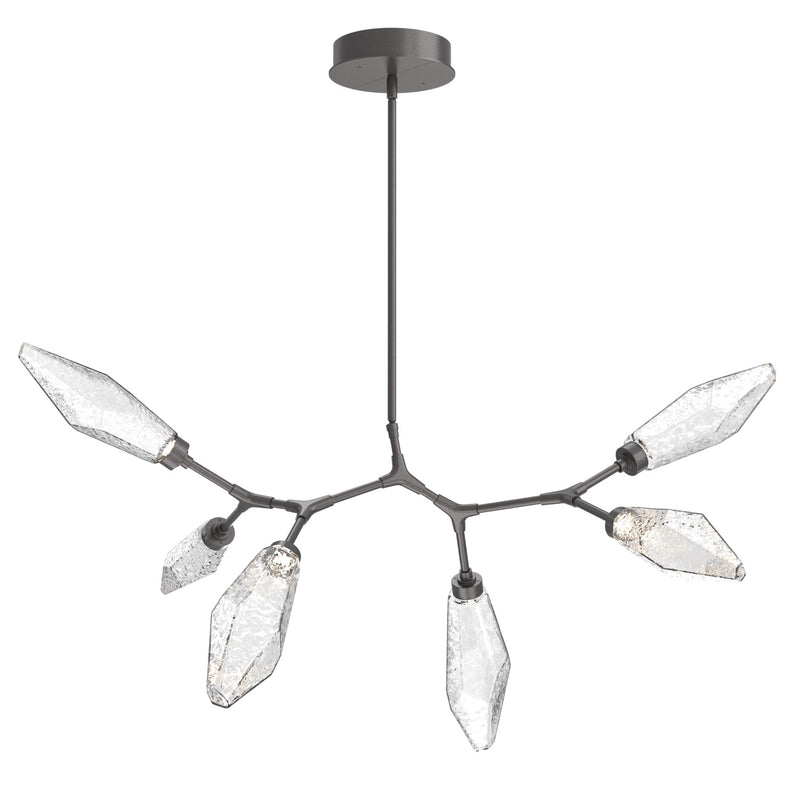 Rock Crystal Modern Branch Chandelier By Hammerton, Size: Small, Color: Chilled Clear, Finish: Graphite