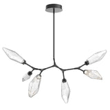 Rock Crystal Modern Branch Chandelier By Hammerton, Size: Small, Color: Chilled clear, Finish: Matte Black