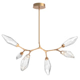 Rock Crystal Modern Branch Chandelier By Hammerton, Size: Small, Color: Chilled Clear, Finish: Novel Brass 