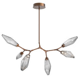 Rock Crystal Modern Branch Chandelier By Hammerton, Size: Small, Color: Chilled Smoke, Finish: Burnished Bronze