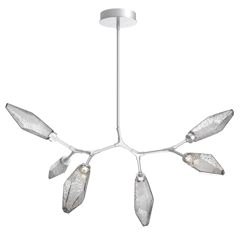Rock Crystal Modern Branch Chandelier By Hammerton, Size: Small, Color: Chilled Smoke, Finish: Classic Silver