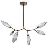 Rock Crystal Modern Branch Chandelier By Hammerton, Size: Small, Color: Chilled Smoke, Finish: Flat Bronze