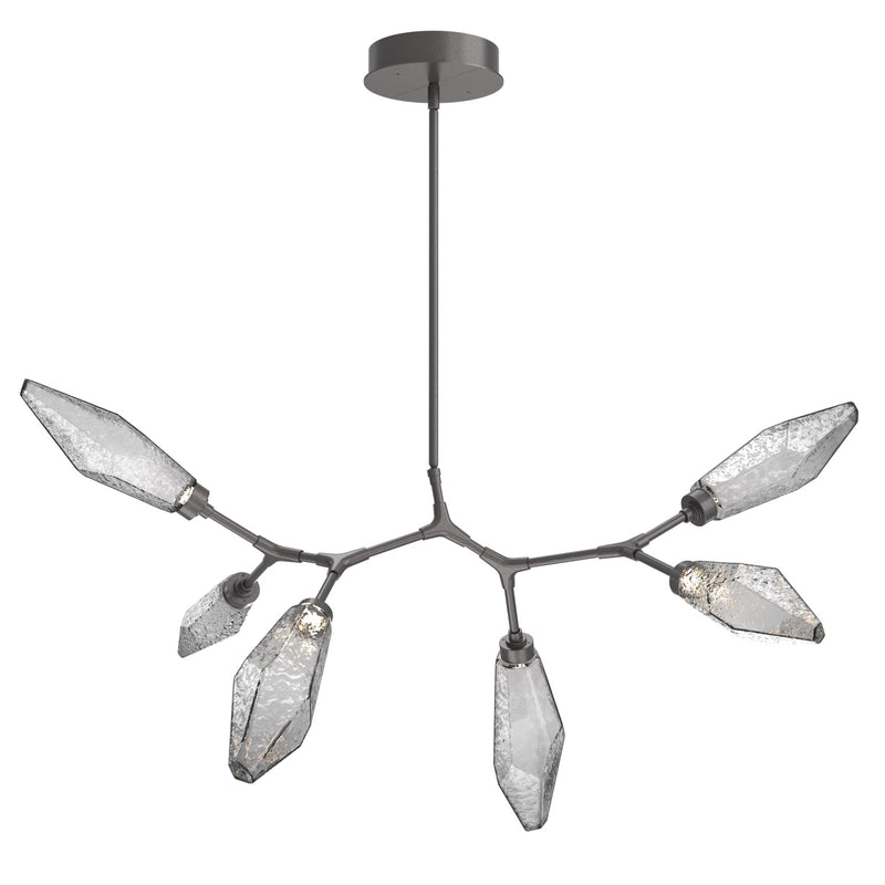Rock Crystal Modern Branch Chandelier By Hammerton, Size: Small, Color: Chilled Smoke, Finish: Graphite