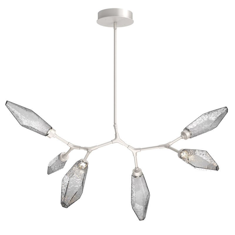 Rock Crystal Modern Branch Chandelier By Hammerton, Size: Small, Color: Chilled Smoke, Finish: Metallic Beige Silver