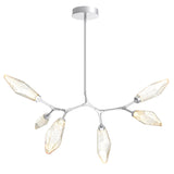 Rock Crystal Modern Branch Chandelier By Hammerton, Size: Small, Color: Chilled Amber, Finish: Classic Silver