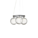 Rock Grey/Optic Clear 3 Lights Miira Circular Chandelier by Nuura