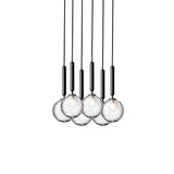 Rock Grey/Optic Clear Small Miira 6 Multi-Light Suspension by Nuura