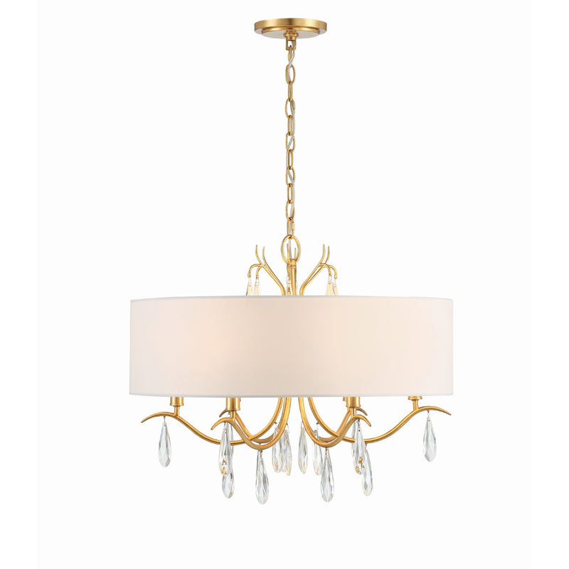 Rollins Drum Shade Chandelier 24'' Antique Gold