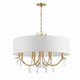 Rollins Drum Shade Chandelier 32'' Antique Gold