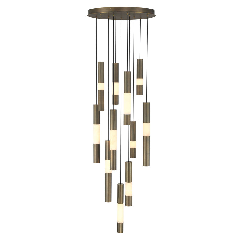 Ronda Linear Chandelier 20 Inch Weathered Brass by Eurofase