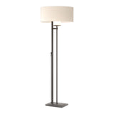 Rook Floor Lamp in Black, Flax Shade by Hubbardton Forge