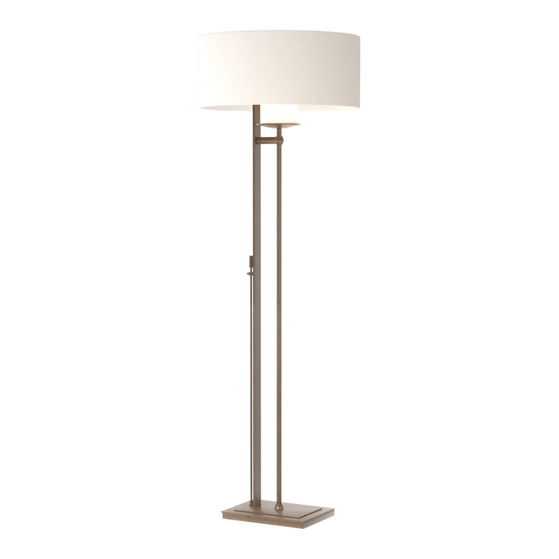 Rook Floor Lamp in Bronze, Natural Anna Shade by Hubbardton Forge