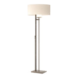 Rook Floor Lamp in Dark Smoke, Flax Shade by Hubbardton Forge
