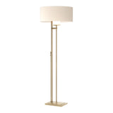Rook Floor Lamp in Soft Gold, Flax Shade by Hubbardton Forge