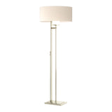Rook Floor Lamp in Sterling, Flax Shade by Hubbardton Forge