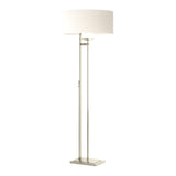 Rook Floor Lamp in Sterling, Natural Anna Shade by Hubbardton Forge