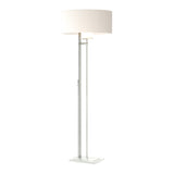 Rook Floor Lamp in Vintage Platinum, Natural Anna Shade by Hubbardton Forge