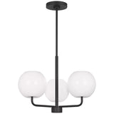 Rory Chandelier 3 Lights Midnight Black By Generation Lighting - Front View