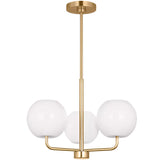 Rory Chandelier 3 Lights Satin Brass By Generation Lighting - Front View