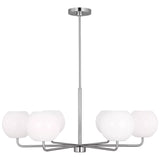 Rory Chandelier 6 Lights Brushed Nickel By Generation Lighting - Front View