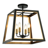 Rosalie Ceiling Mount Matte Black + Aged Gold Brass