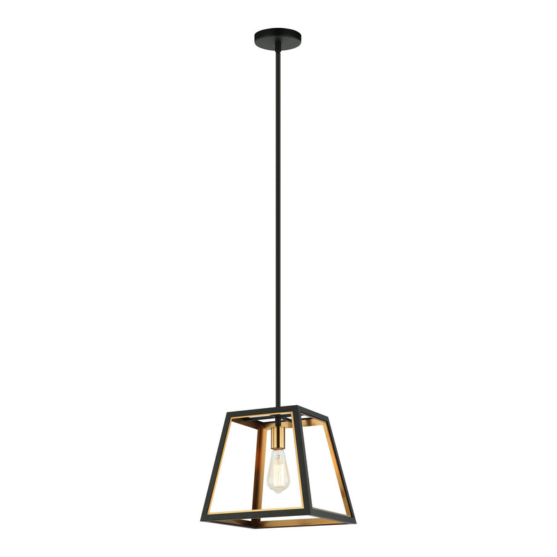 Rosalie Pendant 12 Inch Matte Black + Aged Gold Brass
